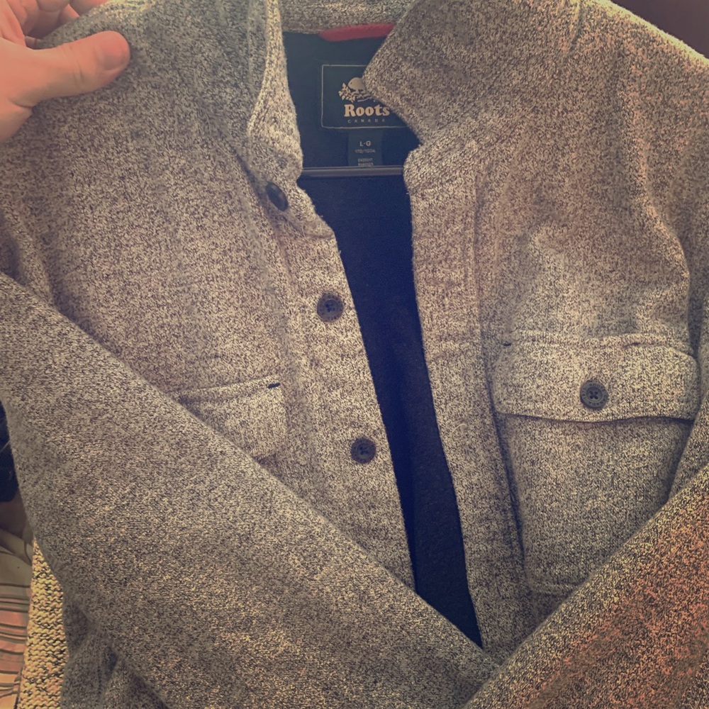 Roots Spring Charcoal Henley Shirt Jacket